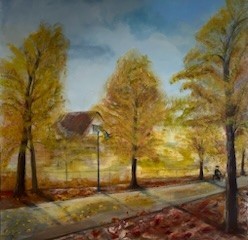 Acrylbild Die Promenade von Angelina W., 1.25 x 1.25 m